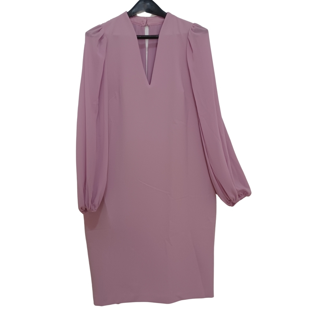 Vince Camuto Women's Chiffon Long Sleeve Crepe Dress